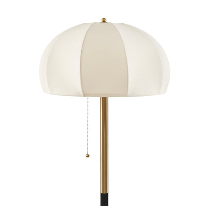 Samira Textured Ceramic Floor Lamp with Fluted Fabric Shade