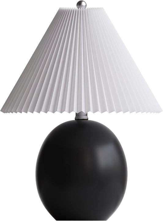 Modern Ceramic Table Lamp with White Pleated Shade