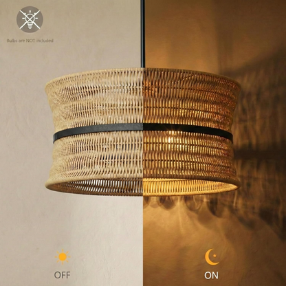 4-Light Coastal Rattan Pendant Light