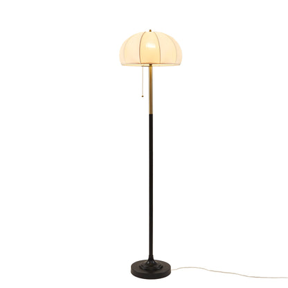 Samira Textured Ceramic Floor Lamp with Fluted Fabric Shade
