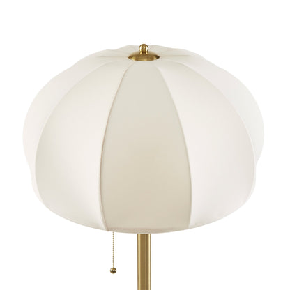 Samira Textured Ceramic Floor Lamp with Fluted Fabric Shade