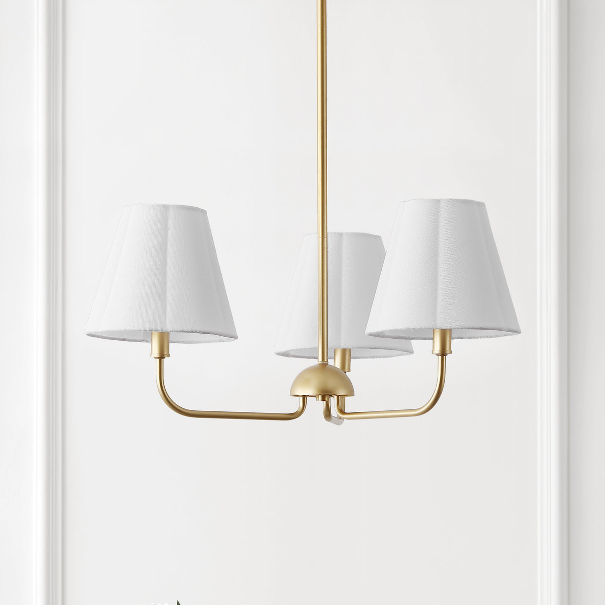 Pauline Coastal Contemporary Adjustable Swooping Arm Candle-Style Metal LED Chandelier