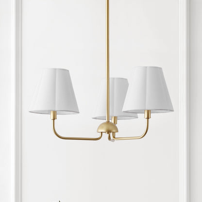 Pauline Coastal Contemporary Adjustable Swooping Arm Candle-Style Metal LED Chandelier