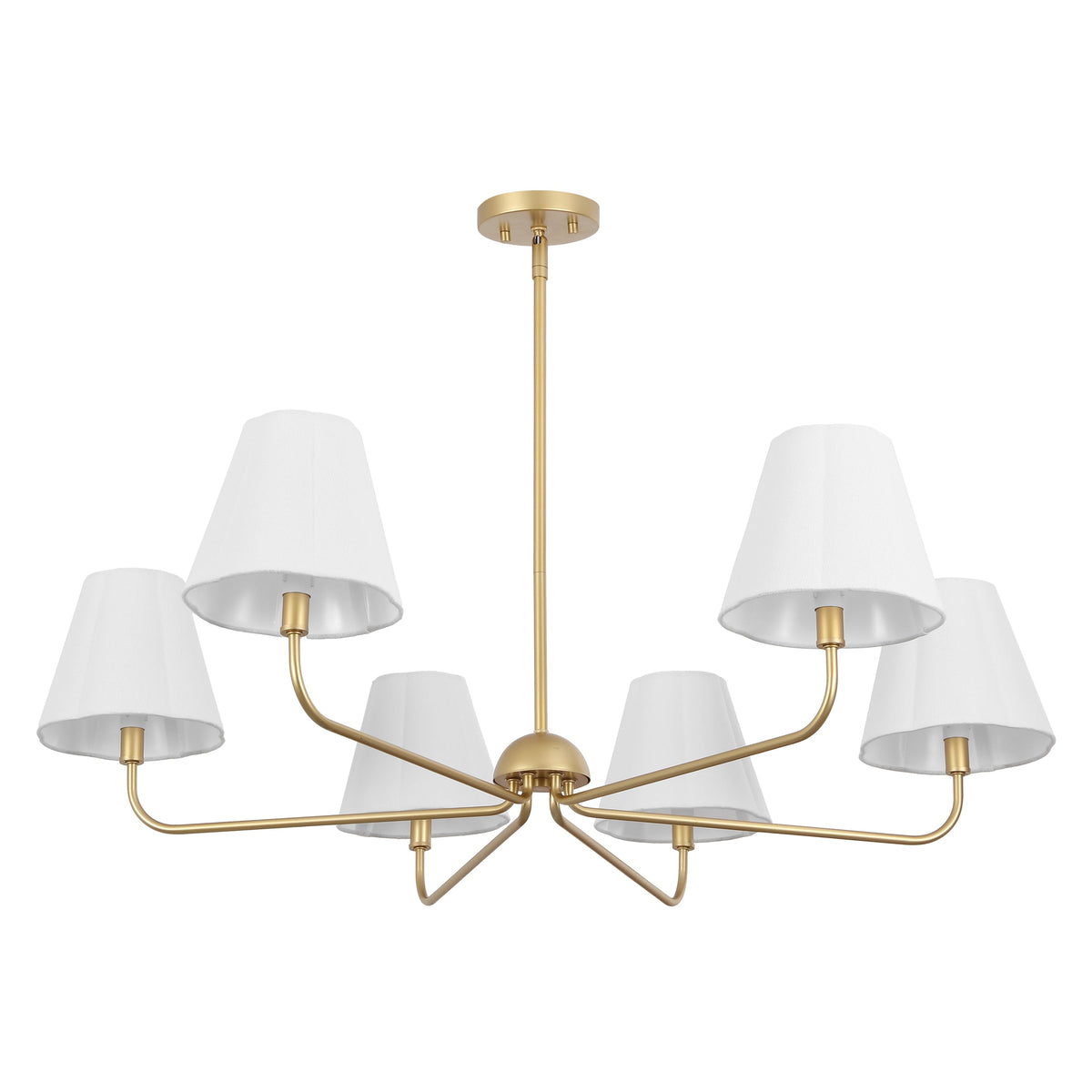 Pauline Coastal Contemporary Adjustable Swooping Arm Candle-Style Metal LED Chandelier