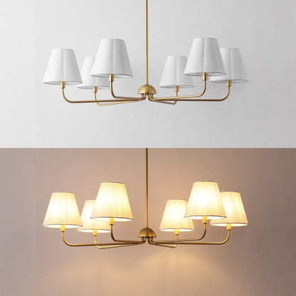 Pauline Coastal Contemporary Adjustable Swooping Arm Candle-Style Metal LED Chandelier