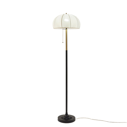 Samira Textured Ceramic Floor Lamp with Fluted Fabric Shade