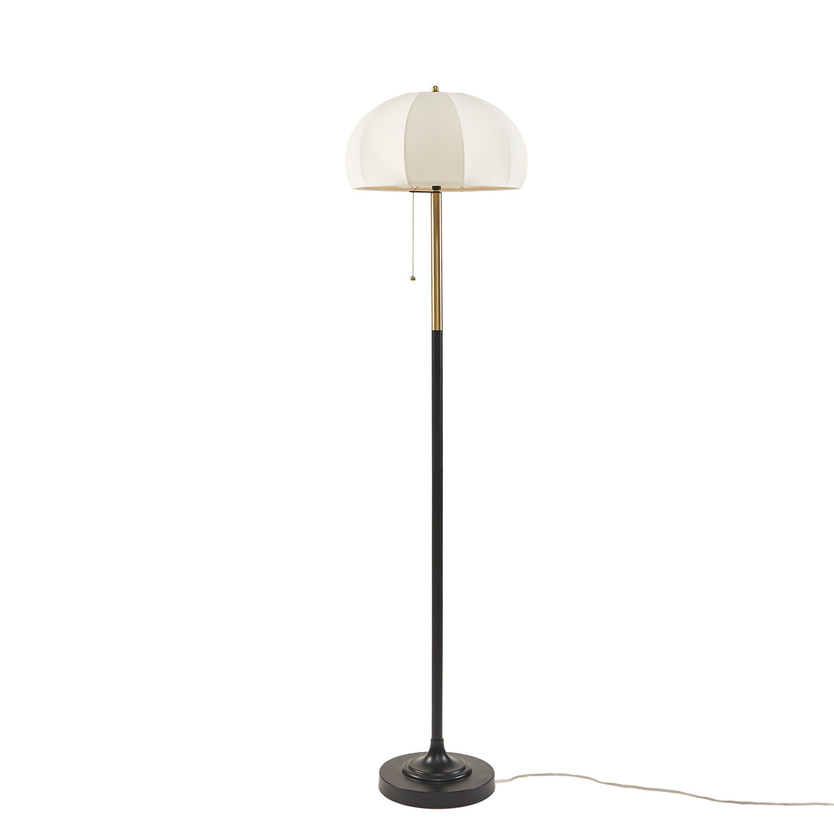 Samira Textured Ceramic Floor Lamp with Fluted Fabric Shade