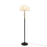 Samira Textured Ceramic Floor Lamp with Fluted Fabric Shade