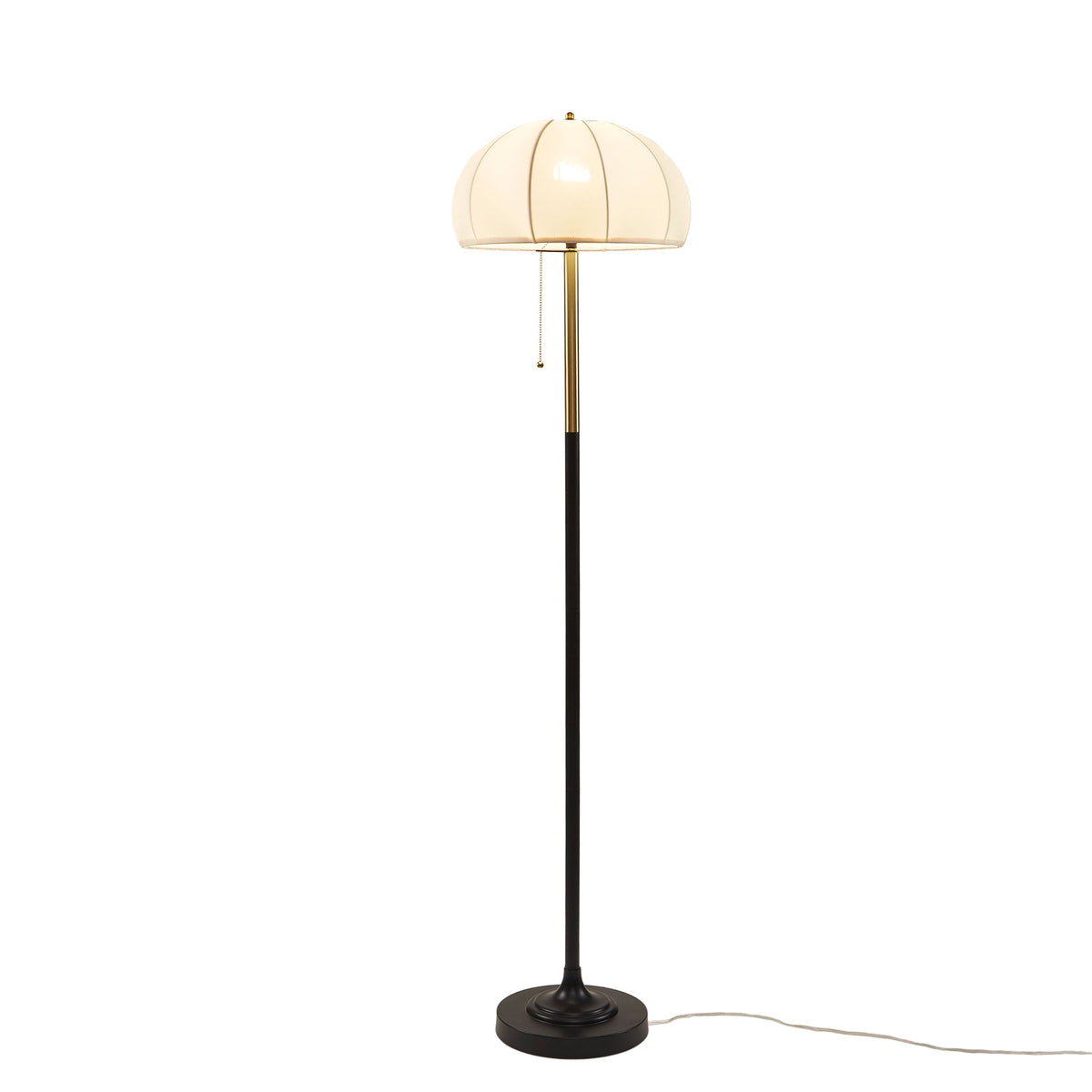 Samira Textured Ceramic Floor Lamp with Fluted Fabric Shade